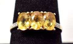 Precious Citrine and Diamond Ring in 10K Yellow