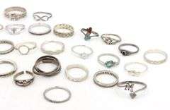Vintage 925 sterling silver group lot of rings