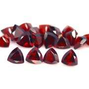 Deep burgundy 10.62ct trillion cut untreated Garnet set