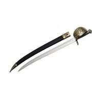 Pirate Cutlass Sword with Brass Hand Guard and Scabbard