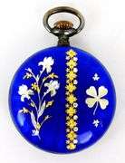 Antique Enamel Ladies Pocket Watch, Runs