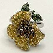 14k white gold and multicolor sapphire ring, size 8.5