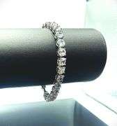 Beautiful 18 Kt White Gold Lab Simulated Diamond Tennis Bracelet