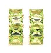 14kt Yellow gold 8ctw radiant cut peridot earrings