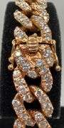 Very fine Cuban rose gold 14k with diamonds, size 7