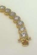 Dazzling 18 Kt Gold Plated 12.5 Ctw Lab Smulated Diamond Tennis Bracelet