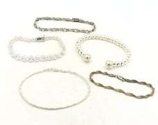 Group lot of 5 vintage 925 sterling silver bracelets
