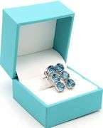 Gorgeous 9.05CTW Rare Round Shaped Brilliant cut London Blue Topaz & Diamond Dangle Earrings in 925 