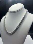 18 Kt White Gold Plated 45.5 Cttw Lab Simulated Diamond Tennis Necklace