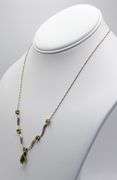 16" 14k gold Peridot and diamond necklace