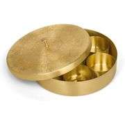 Pure Brass 7 Spice Containers and Spoon