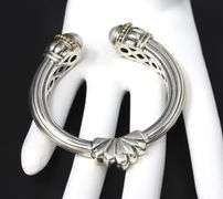 Lagos Caviar Hinged Cuff Bangle with Pearls