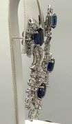 investment quality natural Sapphire and diamonds earrings, 2 inch tall and very large