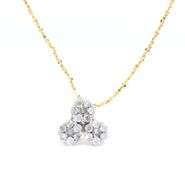 10kt Yellow gold 0.25ctw 2 toned diamond cluster pendant on chain