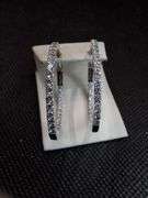 ELEGANT 14K WHITE GOLD HOOP EARRINGS