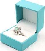 Sparkling 0.70CTS Emerald-Cut Natural Emerald & 0.60CTW Diamond Ring in 925 Sterling Silver