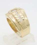 Men's Bezel Set Diamond Ring in 14k Yellow Gold