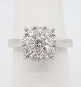 1.02CTW Diamond Halo Ring Made in 14k White Gold