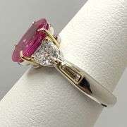 GIA certified large very fine Ruby and diamond ring in white and PT100 gold, size 6.5