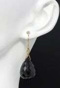 14kt Yellow gold black onyx dangle earrings