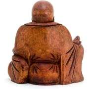 Hand-Carved Wooden Laughing Buddha Statue