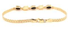 Pretty Estate 14K YG Opal & Black Onyx Bracelet