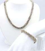 Set of Vintage 925 sterling silver necklace and matching bracelet