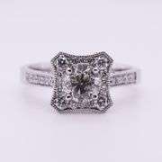 Retro style Platinum Diamond Ring