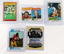 5 Charley Taylor Football Cards, 2 Autographed