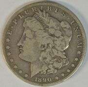 Key date 1890-CC Morgan Silver Dollar in circ