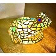 Tiffany Style Stained Glass Frog Lamp