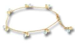18kt Yellow gold Blue Topaz and Peridot Anklet