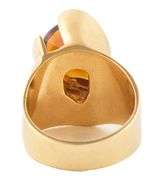 0.40ctw Graduated Diamond and Citrine Heart Shaped Ring in 18K