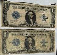 Two Types $1 1923 Silver Certificates