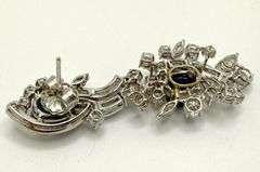 investment quality natural Sapphire and diamonds earrings, 2 inch tall and very large