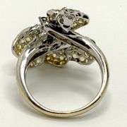 14k white gold and multicolor sapphire ring, size 8.5