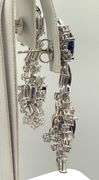 investment quality natural Sapphire and diamonds earrings, 2 inch tall and very large