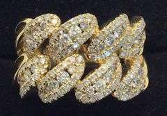 Men's 14K Yellow Gold Multi-Row Diamond Ring – 2.3 Carats