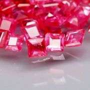 Hot pink! 1.86ct set of princess cut Rubies! Heated only!