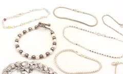 Group lot of 10 vintage 925 sterling silver bracelets