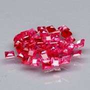 Hot pink! 1.86ct set of princess cut Rubies! Heated only!