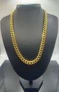 Huge 113.5 Gram 18 Kt Gold Plated Cuban Curb Link Necklace