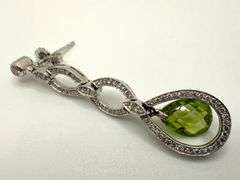18k gold Peridot and diamonds earrings