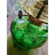 Green Kerosene Lamp with Handle