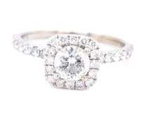 14kt White gold 0.50ctw round brilliant cut diamond engagement ring