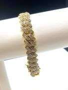 55 Ctw Impressive 40.1 Gram 14Kt Yellow Gold Plated Miami Cuban Link Bracelet