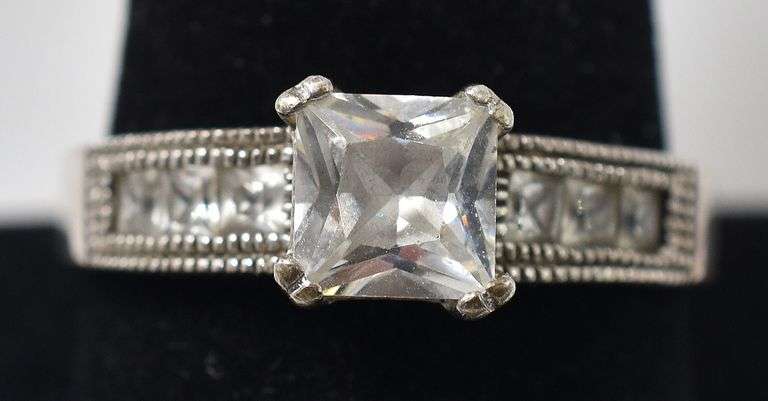 CZ Gemstone Ring in Sterling Silver