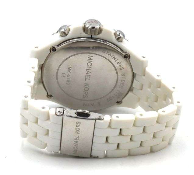 Michael Kors mother of pearl crystal dial quartz watch