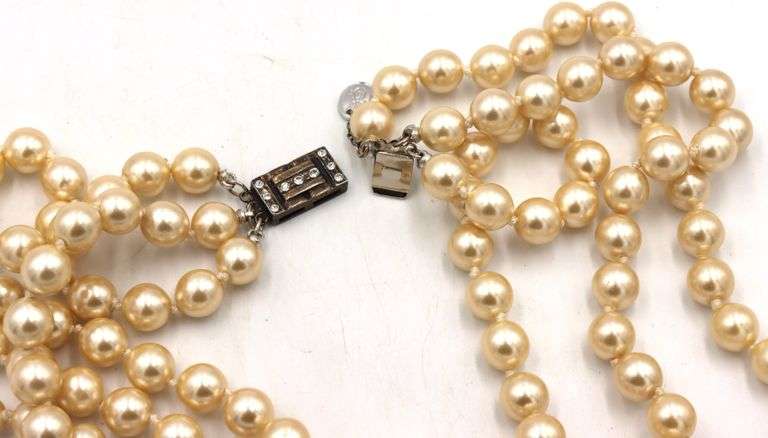 Faux pearl necklace