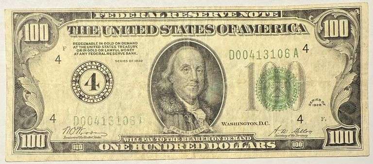 $100 Cleveland First Series 1928 Gold Redeemable FRN